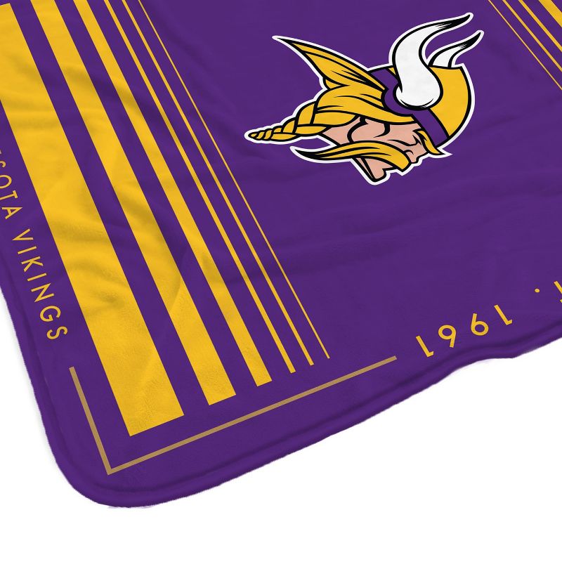 NFL Minnesota Vikings Basic Block Double-Sided Flannel Fleece Blanket, 2 of 4