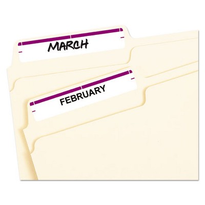 Avery Easy Peel Permanent File Folder Labels, White and Purple, 252 Pack