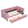 NicBex Twin Size Velvet Daybed with Ergonomic Design Backrest and 2 Drawers for Bedroom,Living Room,Apartment - 4 of 4