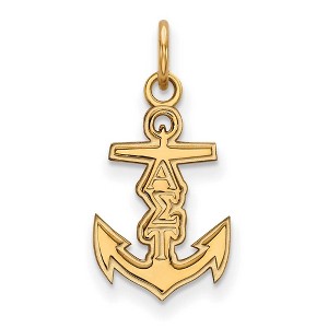 Black Bow Jewelry 14k Yellow Gold Plated Sterling Silver Alpha Sigma Tau Greek Life Extra Small Pendant - 1 of 3