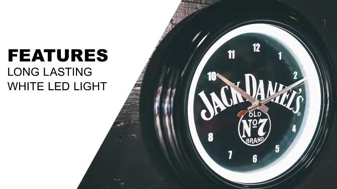 LED Old No. 7 Decorative Accent Clock - Jack Daniel&#39;s, 2 of 5, play video