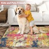 Modern Abstract Rug Washable Rug Living Room Rug Soft Colorful Rug Non Slip Low Pile Indoor Floor Carpet - 4 of 4