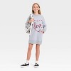 Girls' Long Sleeve Valentine's Day 'Love' Dress - Cat & Jack™ Heather Gray - 4 of 4