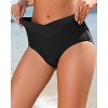 FIONECA Women V Cut Full Coverage Bikini Bottom - High Waist Swim Bathing Suit Bottoms Cross V Front Swimsuit - 3 of 4