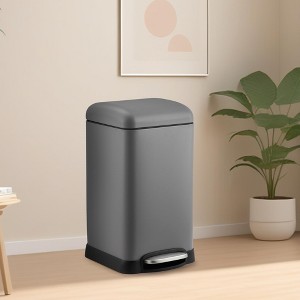 3.2 Gallon Step On Trash Can with Soft Close Lid, Modern Garbage Can with Oot Pedal and Inner Bucket, Metal Waste Basket for Bathroom, Bedroom - 1 of 4