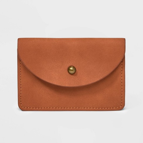 Brown leather shop purse target