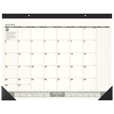 AT-A-GLANCE 2022 17" x 22" Monthly Calendar Recycled White/Black SK32G-00-22