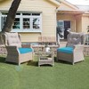 Peace Nest Solid Outdoor Patio Seat Cushion Set of 4 - 2 of 4