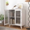 GlasFlength Decorative Storage Cabinets Modern Accent Storage Cabinet with 2 Doors Free standing Cabinet for Living Room, White, 27.1"*14.96"*32.5" - 3 of 4