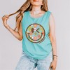 Simply Sage Market S.W.Smiley Groovy Floral Outline Garment Dyed Tank - 3 of 3