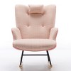 35.5 Inch Rocking Chair Comfy Wingback Glider Rocker with Safe Solid Wood Base for Living Room Bedroom - 4 of 4