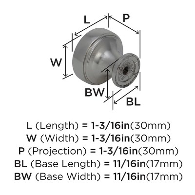 Highland Ridge Satin Nickel Round Cabinet Knob with Mounting Hardware