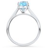 Pompeii3 1 1/2Ct Oval Blue Topaz Solitaire Anniversary Ring 10k Gold - 3 of 4