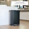 Home Zone Living 19 Gallon Stainless Steel Tall Kitchen Trash Can with Soft Close Lid and Collared Rim, Black - 2 of 4