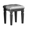 Kumasinova Modern Glam Ottoman Stool, Button-Tufted Faux Leather Seat, Acrylic Crystals, Versatile Foot Stool & Vanity Bench - 4 of 4