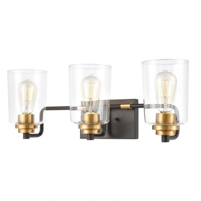 Elk Home Robins 3 - Light Vanity in  Matte Black/Brushed Brass