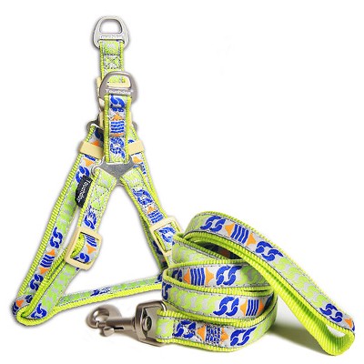 Touchdog  'Chain Printed' Tough Stitched Dog Harness and Leash