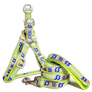Touchdog  'Chain Printed' Tough Stitched Dog Harness and Leash - 1 of 3