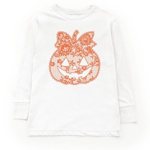 Pumpkin Doily Coquette - Youth Long Sleeve Graphic T-Shirt and Toddler Long Sleeve Graphic Tee - 1 of 3