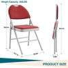 Folding Dining Chairs, Portable Commercial Seat with Metal Legs & Non-Slip Feet Pads, Linen Foldable Chairs for Home Office Party - 2 of 4