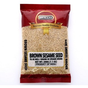HEMANI Sesame Seeds Whole Brown - Raw (Till) - 200g (7.1 oz) - All Natural - Gluten Friendly - NON-GMO - Vegan - Indian Origin - 1 of 2