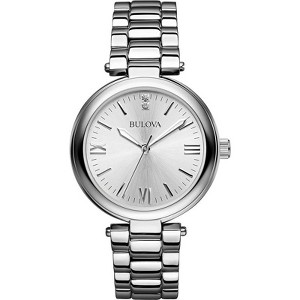 Bulova Women's Classic Stainless Steel Diamond Accent Watch, 34mm - 1 of 2