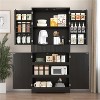 LunaLulinlk 72" Fluted Kitchen Pantry Cabinet with 3 Keyboard Drawers & 6 Door Shelves Adjustable, Freestanding Cupboard Storage Cabinet - 4 of 4