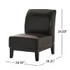 Unholstered Accent Chair Leather Slipper Chair with wooden legs for home living room-Christopher Knight Home - 3 of 4