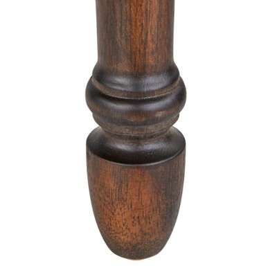 30" Rustic Brown and Charcoal Gray Backless Wood Barstools, Set of 2