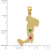 Black Bow Jewelry 14k Yellow Gold & CZ Textured Italy Map Pendant, 16 x 32mm - 4 of 4