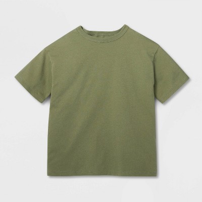 Детские футболки Cat & Jack Boys' Short Sleeve 100% Cotton Relaxed Fit T-Shirt - Cat & Jack™ Olive Green L — фото 2