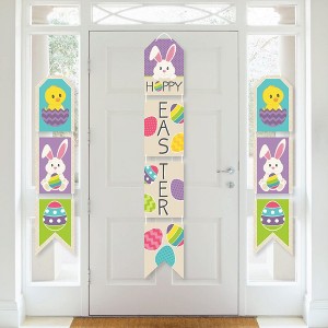 Big Dot of Happiness Hippity Hoppity - Hanging Vertical Paper Door Banners - Easter Bunny Party Wall Decoration Kit - Indoor Door Decor - 1 of 4