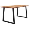vidaXL Dining Table with Live Edge Design, 63"x31.5"x29.5", Brown – Acacia Wood Tabletop, U-Shaped Steel Legs for Dining Room or Kitchen - 3 of 4