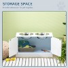 LunaLulinlk Large Elevated Dog Bowls with Storage Cabinet Containing Large 44L Capacity, White - 4 of 4