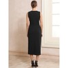 INSPIRE CHIC Women's Formal Crew Sleeveless Ruched Evening Midi Dresses - 4 of 4
