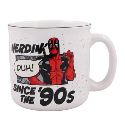 Silver Buffalo Marvel Deadpool "Nerdin' Since The '90s" Ceramic Camper Mug | Holds 20 Ounces