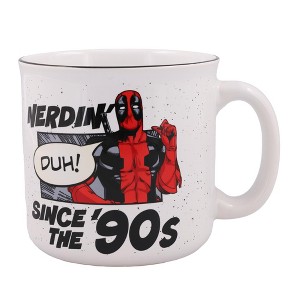 Silver Buffalo Marvel Deadpool "Nerdin' Since The '90s" Ceramic Camper Mug | Holds 20 Ounces - 1 of 4