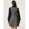 INSPIRE CHIC Women's Sleeveless Square Neck Plaid Fit and Flare Tweed Dresses - 4 of 4