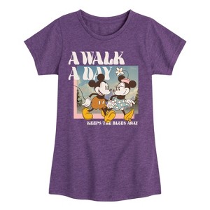 Girls' - Disney - A Walk A Day Fitted Short Sleeve Graphic T-Shirt - 1 of 4