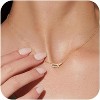Attop Dainty Diamond Necklaces for Women Simple 14K Gold Plated Paperclip Choker Necklaces Open Oval Necklaces - 2 of 4