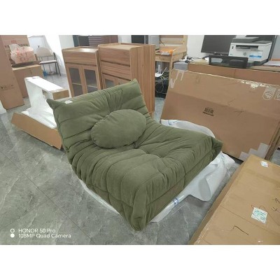 Lazy Floor Sofa Chair Couch, Bean Bag Chair for Adults, Chenille Fabric High-Density Foam Single Sofa Corner Couch for Living Room Bedroom Salon