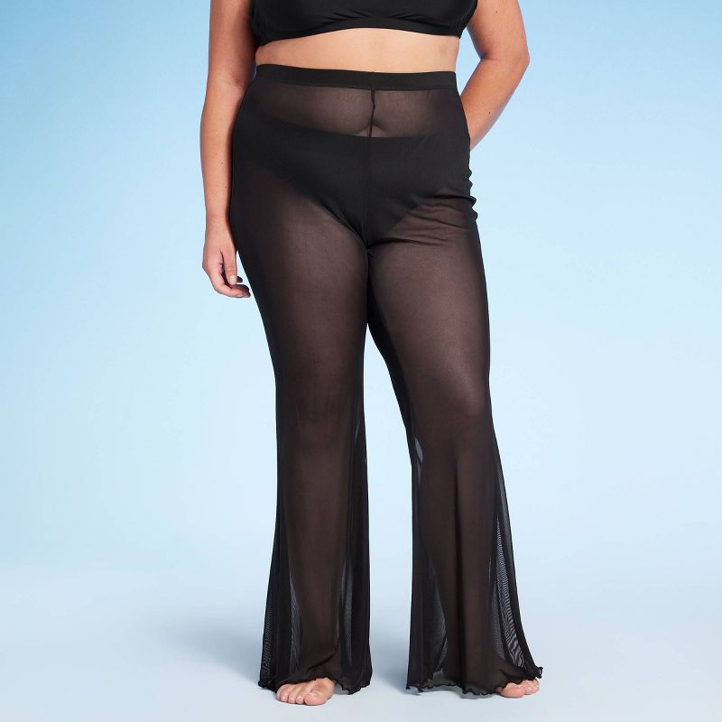 Women&#39;s Mesh High Waist Flare Cover Up Pants - Wild Fable&#8482;, 1 of 3
