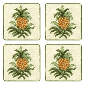 C&F Home Colonial Williamsburg Pineapple Coaster Petit Point Coaster Set/4 - 1 of 1