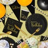 Hachikiko Black Birthday Party Decorations Gold Foil Dots Happy Birthday Party supplies Paper Plates and Napkins Cups Straws Balloons Banner Cutlery - 4 of 4
