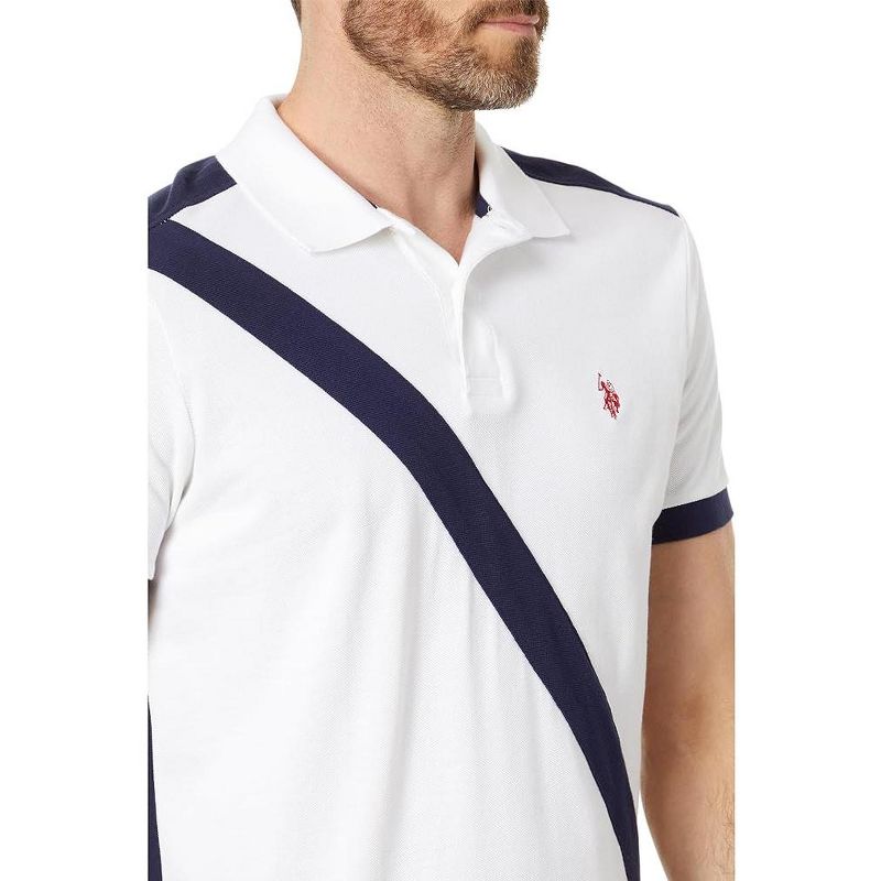 U.S. Polo Assn. Men's Slim Fit Short Sleeve Sash Front Pique Polo Shirt, 3 of 4