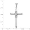 Black Bow Jewelry 14k White Gold Hollow Tube Rope Cross Pendant - 4 of 4
