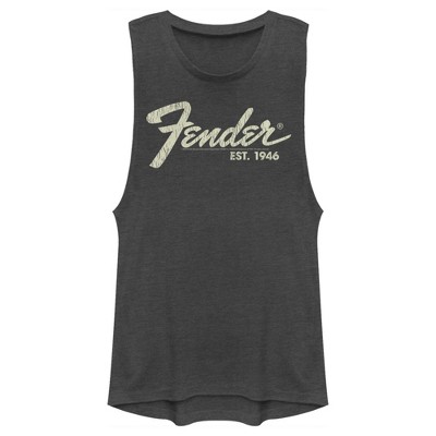Junior's Fender Distressed Logo Festival Muscle Tee