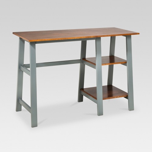 Trestle Desk - Midtone/Gray - Threshold , Gray Brown