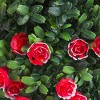 Artificial Rose Topiary Ball Tree,21.65"Faux Potted Tree, Artificial Boxwood Topiary Ball Tree with Flowers,for Front Door Porch Garden Backyard - 4 of 4