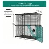 2 Tier Ferret Cage 28in x 14in Cat Enclosure or Rabbit Hutch Black Metal with Lock - 2 of 4